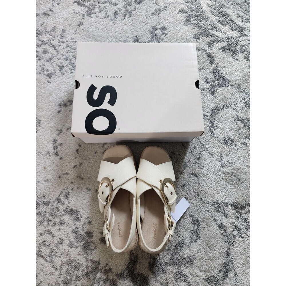 NEW Sonoma Women's CIANNA Comfort Strappy Slingback Sandals CREAM Size 6 - Picture 6 of 9